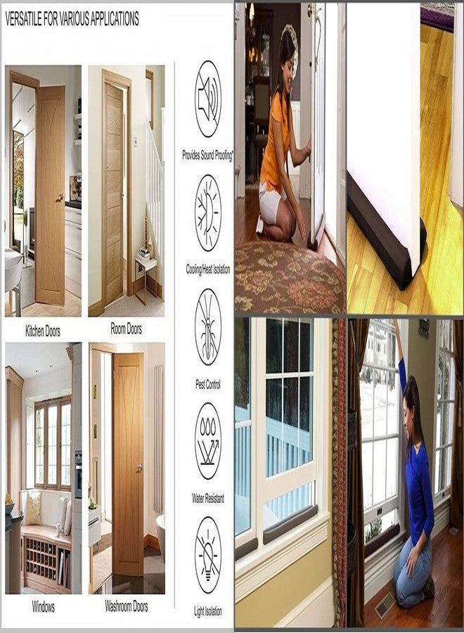 Tjikko Door Guard Gap Filler for Door Bottom Seal Strip - Sound-Proof, Reduce Noise, Energy Saving Door Stopper for Reduce Door Dust, Insects Protector - Pack of 1, Brown - Image 4